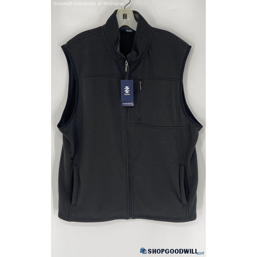 Izod NWT Men's Black Fleece Vest Sz XL